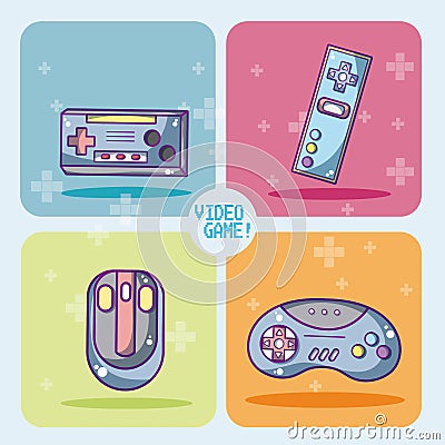 Set of videogames icons Vector Illustration