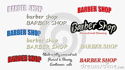 Set of vintage barber shop logo Vector Illustration