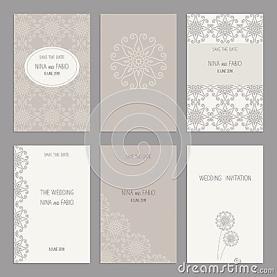 Set of of vintage cards templates editable. Vector Illustration