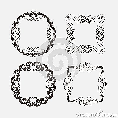 Set of Vintage Decorations Elements. Flourishes Calligraphic Ornaments and Frames,EPS 8,EPS 10 Vector Illustration