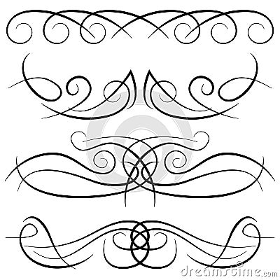 Set of vintage decorative curls, swirls, monograms and calligraphic borders Vector Illustration