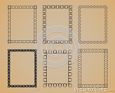 Set of Vintage Frame. Vector Illustration