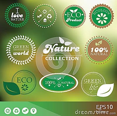 Set of vintage style elements for icons, labels and badges Vector Illustration