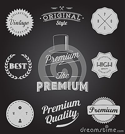 Set of Vintage styled design icons and banners Vector Illustration