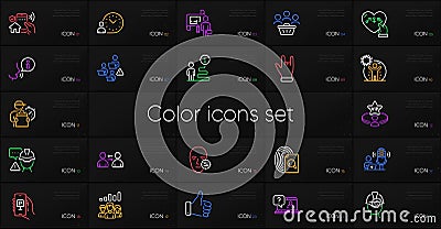 Set of Vip table, Foreman and Builder warning line icons. For design. Vector Vector Illustration