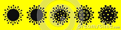 Set virus icon, infection symbol, corona virus sign, COVID-19, 2019-nCoV Vector Illustration