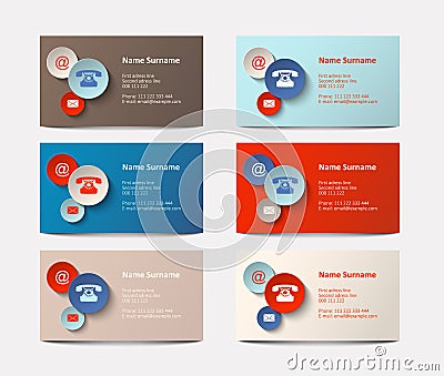 Set of visiting cards, illustration Vector Illustration