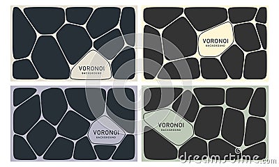 Set of Voronoi Backgrounds Vector Vector Illustration
