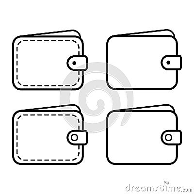 Set of Wallet empty icon, finance flat symbol, economy deposit cash vector illustration Vector Illustration