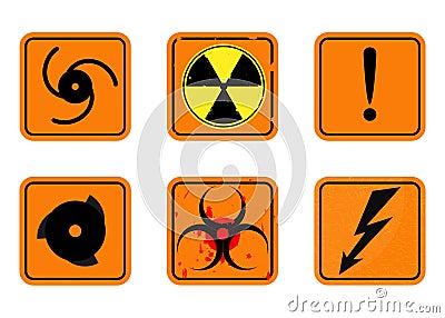 Set of warning signs Vector Illustration