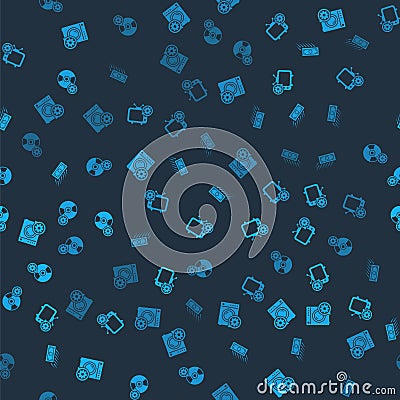 Set Washer setting, Tv, Fast payments and CD or DVD disk on seamless pattern. Vector Vector Illustration