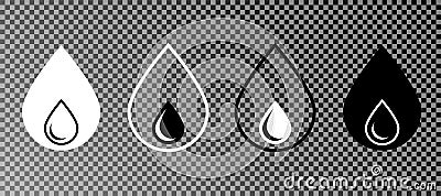 Set of water drop icon. Water icons Vector Illustration