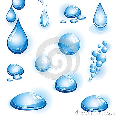 Set of water drops. Vector Illustration