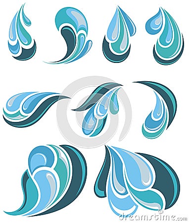 Set of water drops Vector Illustration