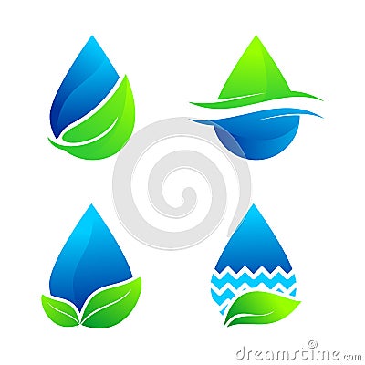 Set Of Water Nature Logo Vector Stock Photo