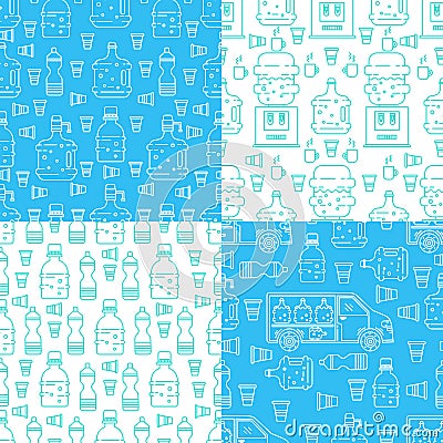 Set water patterns Vector Illustration