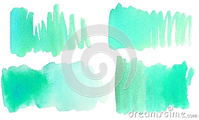 Set of watercolor brush stroke, stain, splatter. Isolated real aquarelle stains for your design. watercolor texture hand Stock Photo