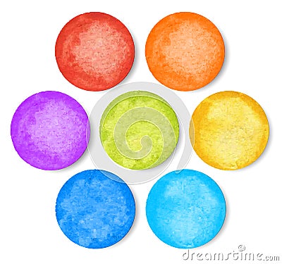 Set of watercolor circles, vector Vector Illustration