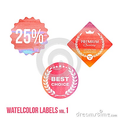Set of watercolor shopping icon in eps vector Vector Illustration