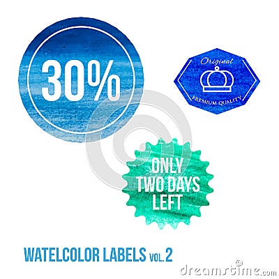 Set of watercolor shopping icon in eps vector Vector Illustration