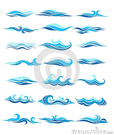 Set waves Vector Illustration