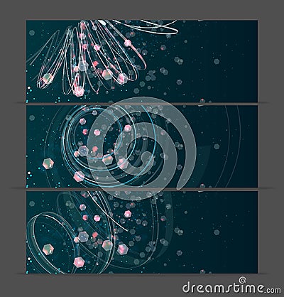 Set of wavy banners Vector Illustration