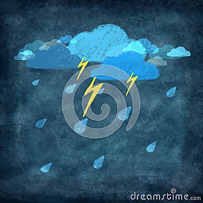Set of weather icon drawing by chalk Stock Photo