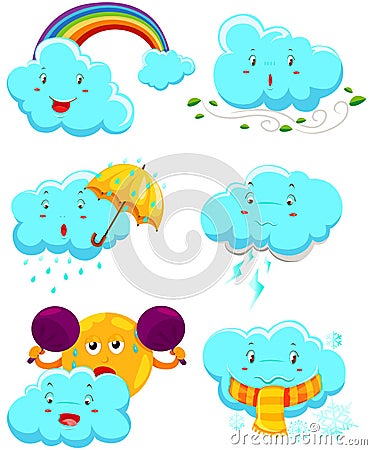 Set of weather icons Vector Illustration