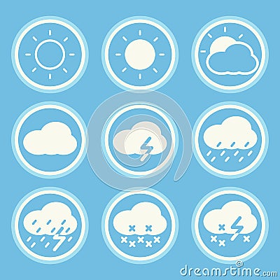 Set of weather icons. Vector Illustration