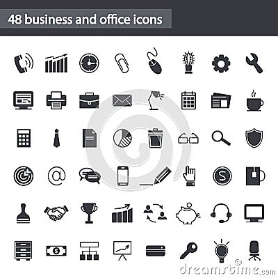 Set of web icons for business, office and communication Stock Photo