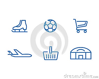 Set of web icons for different objects, sport Vector Illustration