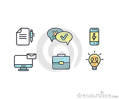 Set of web icons flat design for business, finance and communication. Vector illustration. Cartoon Illustration