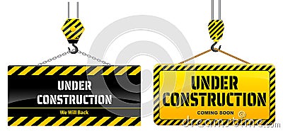 Set of website under construction isolated or 404 error page connection or website under maintenance banner. eps vector. Stock Photo