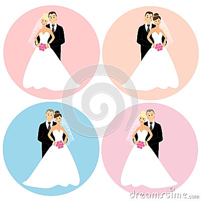 Set of wedding couples Stock Photo