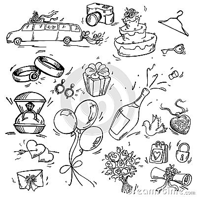 Set of wedding icon Vector Illustration