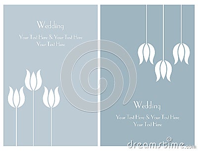 Set wedding invitation cards Vector Illustration