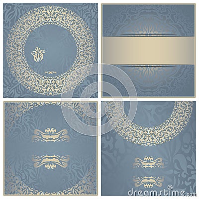 Set of wedding invitations Vector Illustration