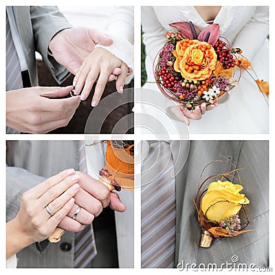 Set of wedding photos Stock Photo