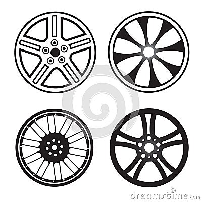 Set of wheels Vector Illustration