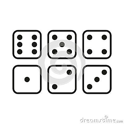 Set of white dice Vector Illustration