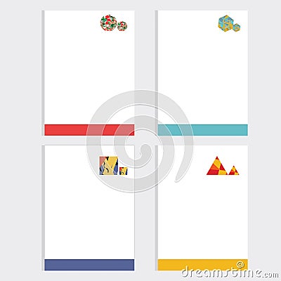 Set of white flyers, business stationery templates, illustration Vector Illustration
