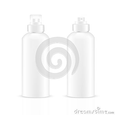 Set of white gray round bottle sprayer for cosmetic/perfume Vector Illustration