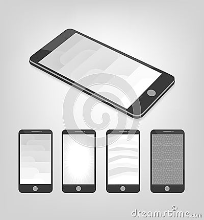 Set of white and gray vector backgrounds on smartphone layout Vector Illustration