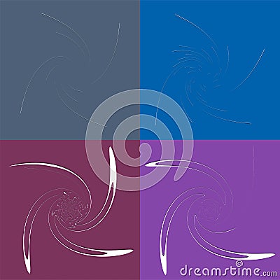 set of white helical, spiraling, curl and curly shapes. spiral, twirl, swirl illustration. twine design elements over single-color Vector Illustration