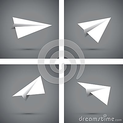 White paper aeroplanes Vector Illustration