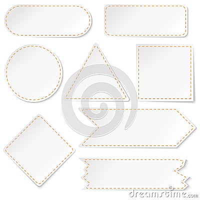 Set of white papers stickers Stock Illustration Vector Illustration