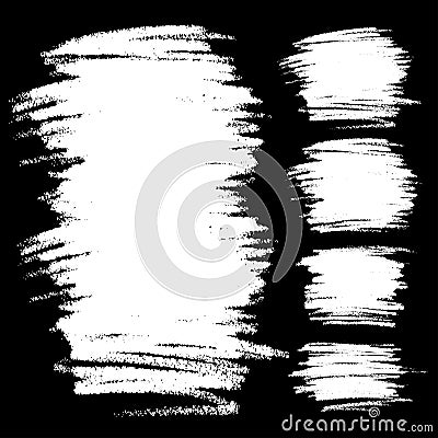 Set of White Scribble Stains Hand drawn in Pencil Vector Illustration