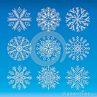 Vector set of snowflakes Vector Illustration