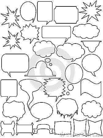 Set of white stickers Vector Illustration