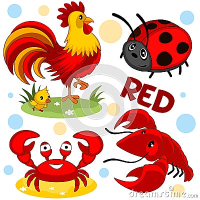 Wild animals are red. Vector Illustration